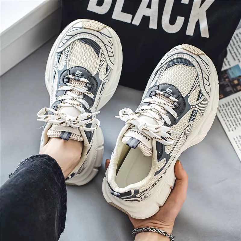Baskets à lacets respirantes pour femmes, chaussures à plateforme, chaussures de course décontractée