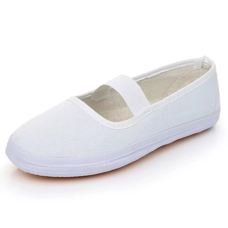 Chaussures de danse et de spectacle en toile blanches pour enfants, garçons et filles, élèves de mat