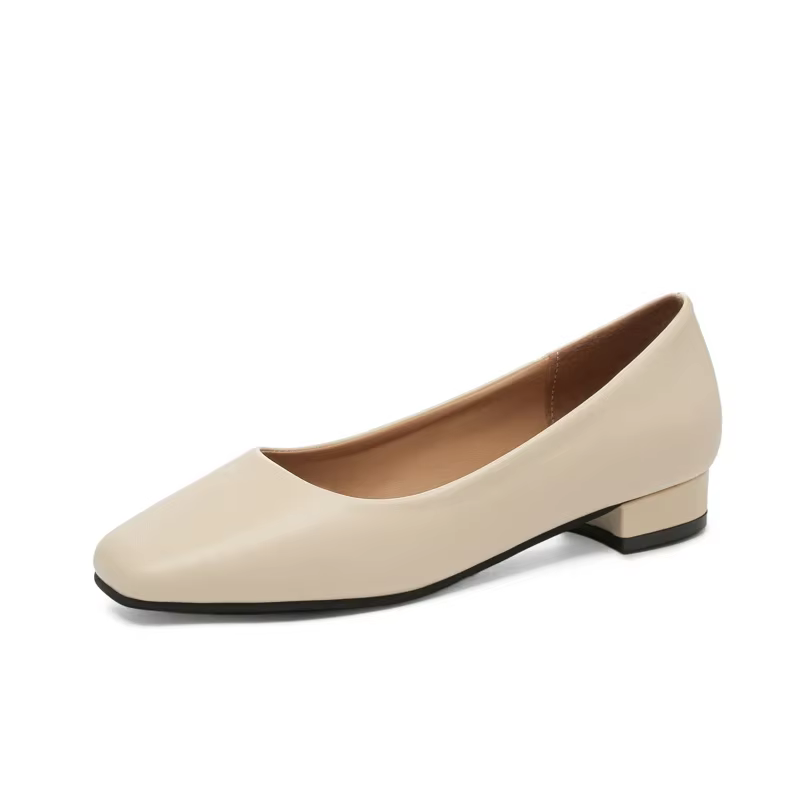 Mocassins Plats à Talons Bas Simples pour Femme, Chaussures de Travail Décontractées, à Enfiler, Car