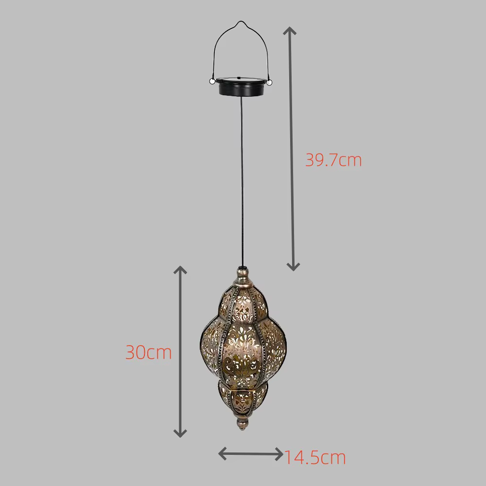 Lanterne de cour de style baroque transfrontalier européen et américain, en fer forgé solaire, ajour