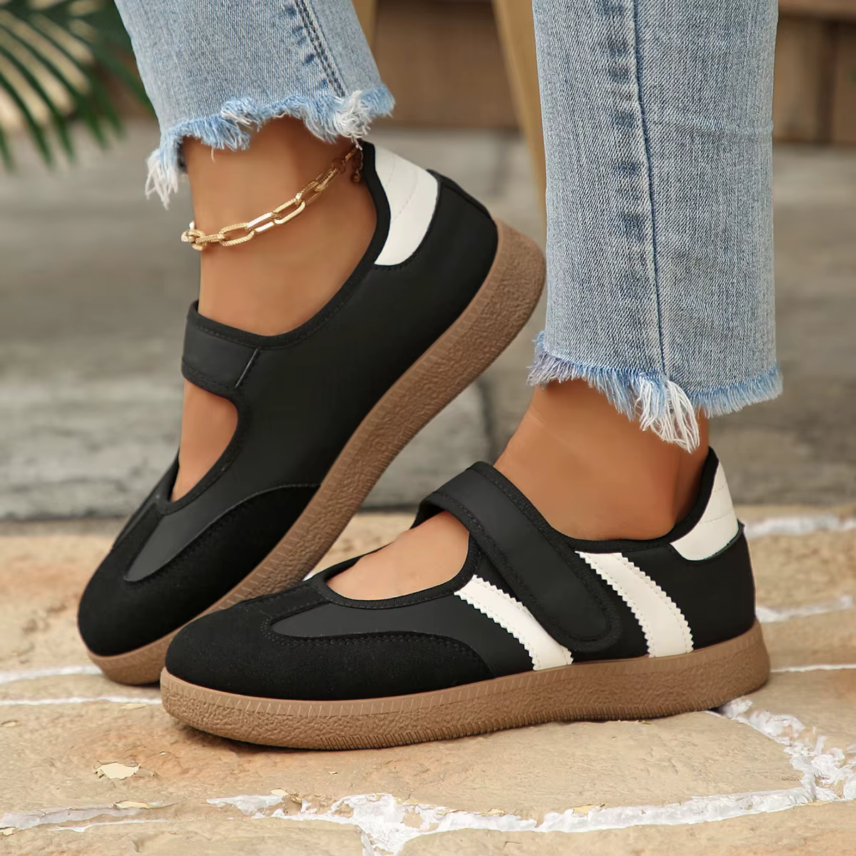 Chaussures plates décontractées blanches et noires pour femmes, nouvelles chaussures de marche à sem