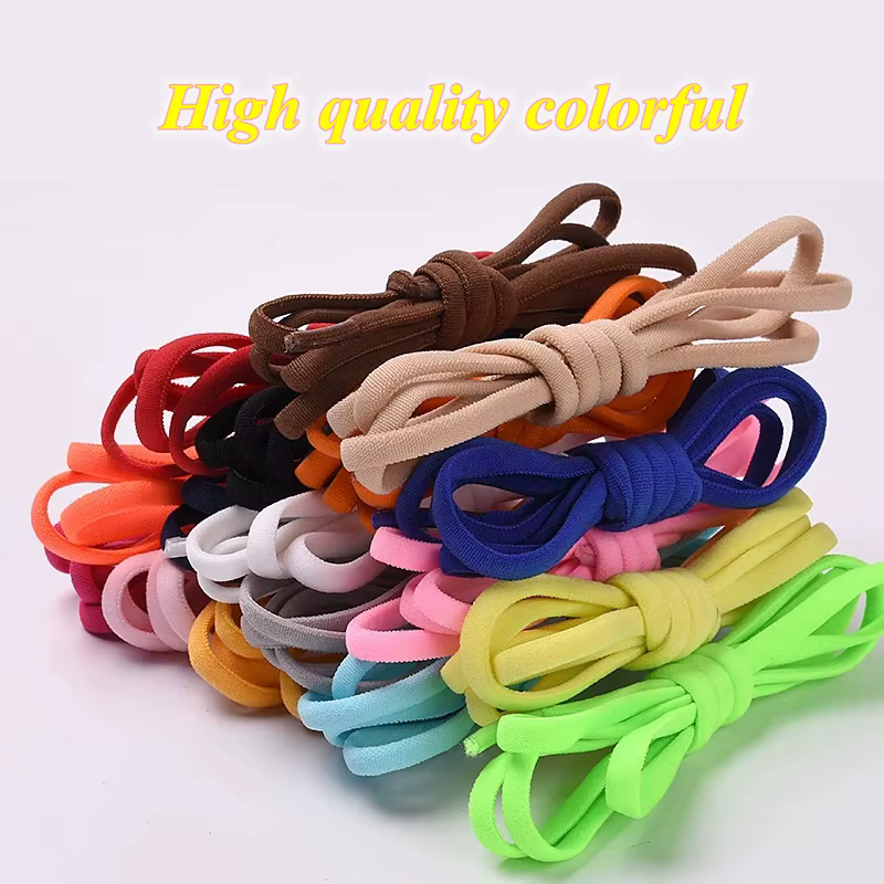 Lacets élastiques sans nœud en demi-cercle pour enfants et adultes, lacets de baskets à verrou métal