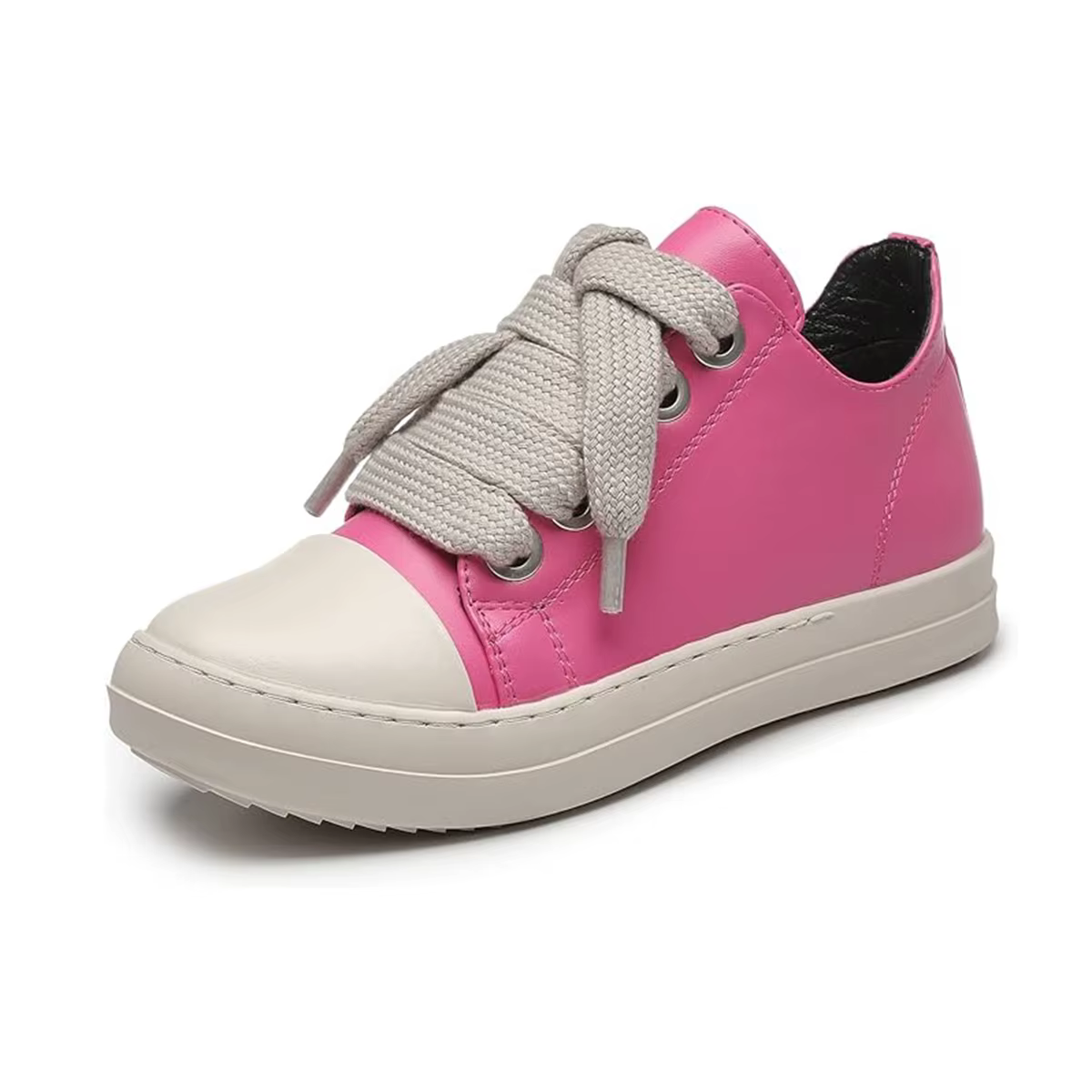 Lacets grossiers pour hommes, chaussures décontractées à fond plat et coupe basse, chaussures de spo