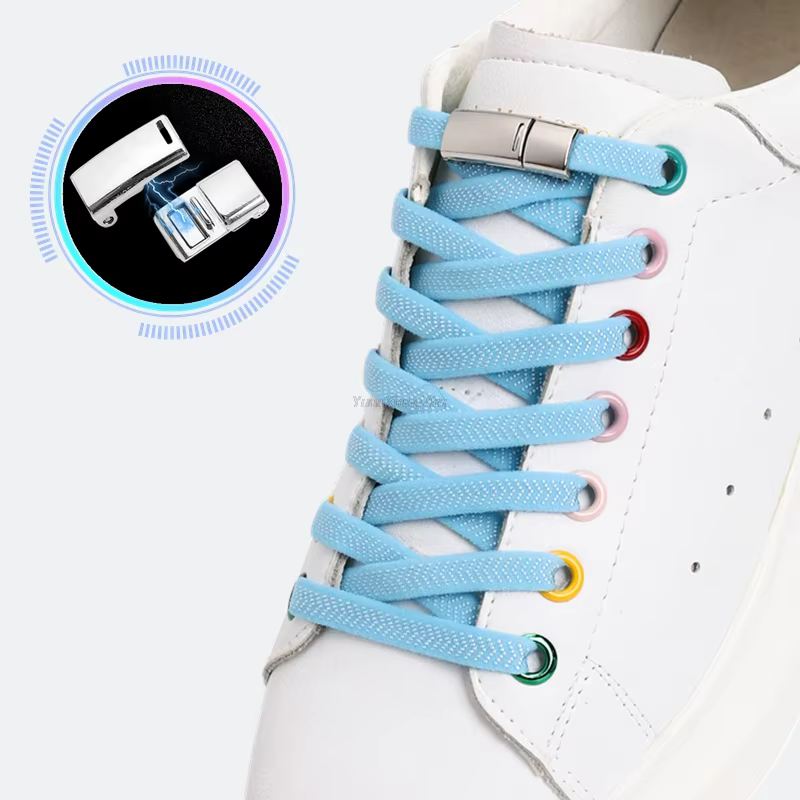 Lacets de Chaussures artificiel astiques à Verrouillage Magnétique, Sans Attaches, avec Aimants, pou