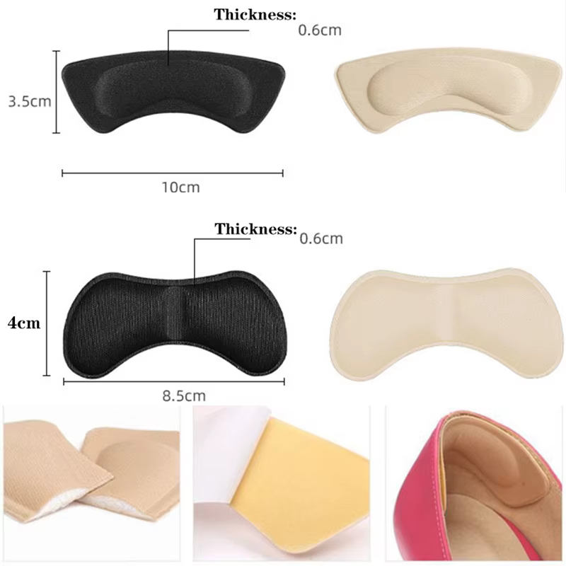 2 paires de coussinets de talon 4D, patchs anti-frottement, coussinets de chaussures, soulagement de