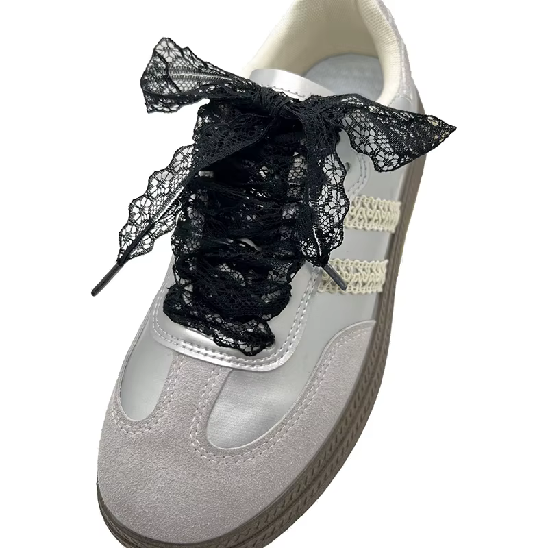 Lacets élégants en dentelle, lacets de chaussures souples et tendance, accessoires de décoration pou