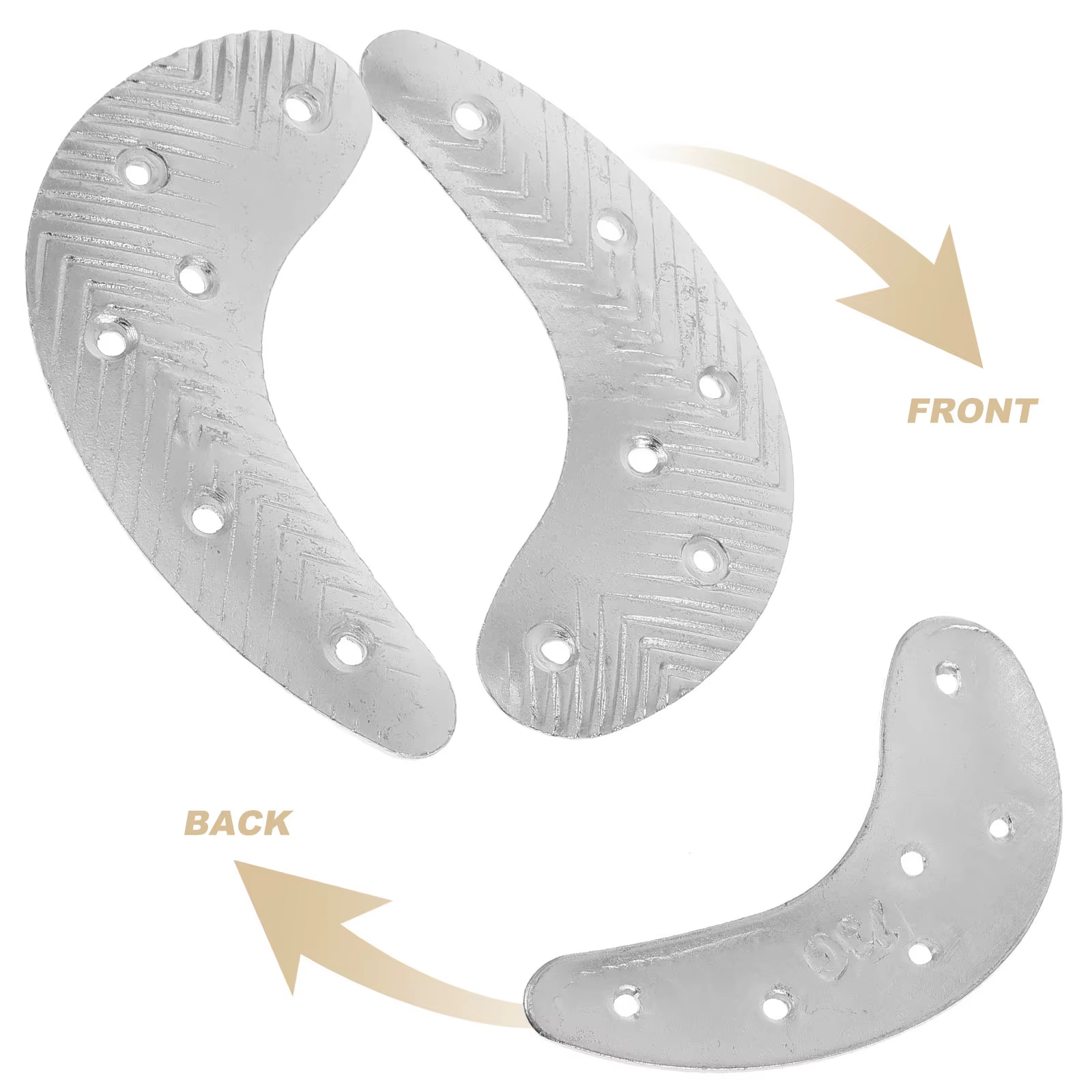 1 paire de plaques de talon en métal, kit de réparation de semelle avec vis, protections de talon po