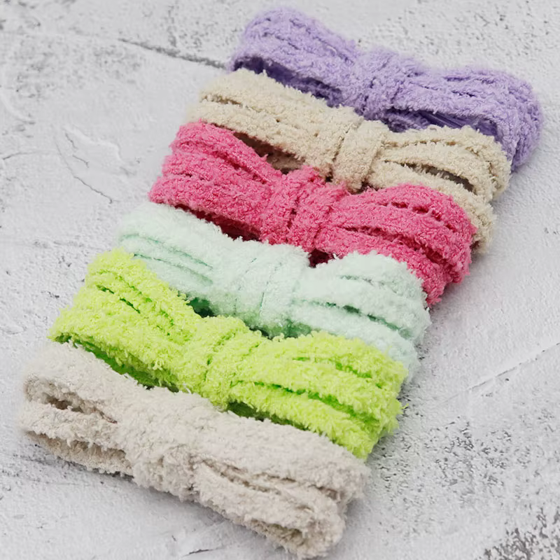 Coolstring lacets moelleux en peluche 7mm de large lacets monocouche plats lacets ultra-doux à la mo