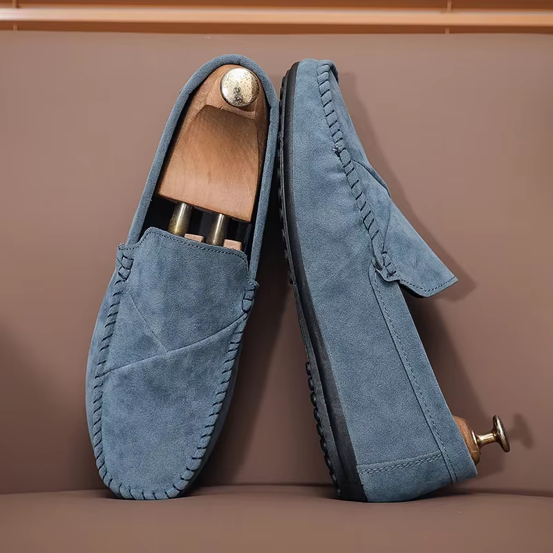 Mode daim hommes chaussures décontractées mâle paresseux chaussures respirant confort sans lacet hom