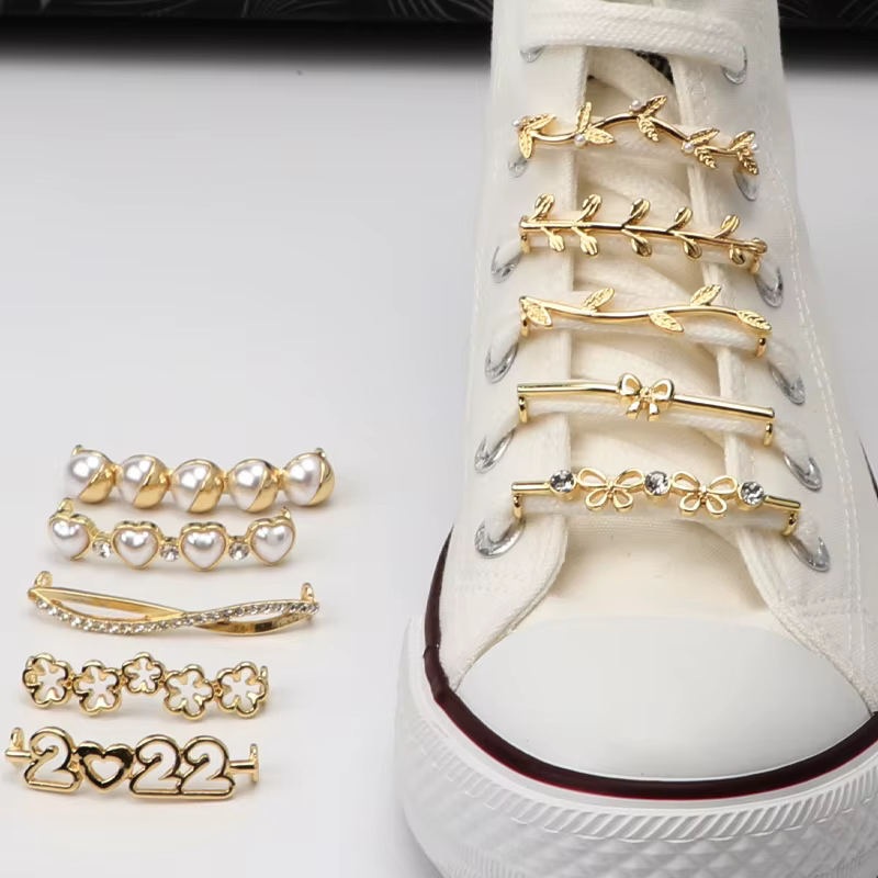 Lacets décoration Clips boucle perle chaussures breloque accessoires brillant strass femmes fille dé