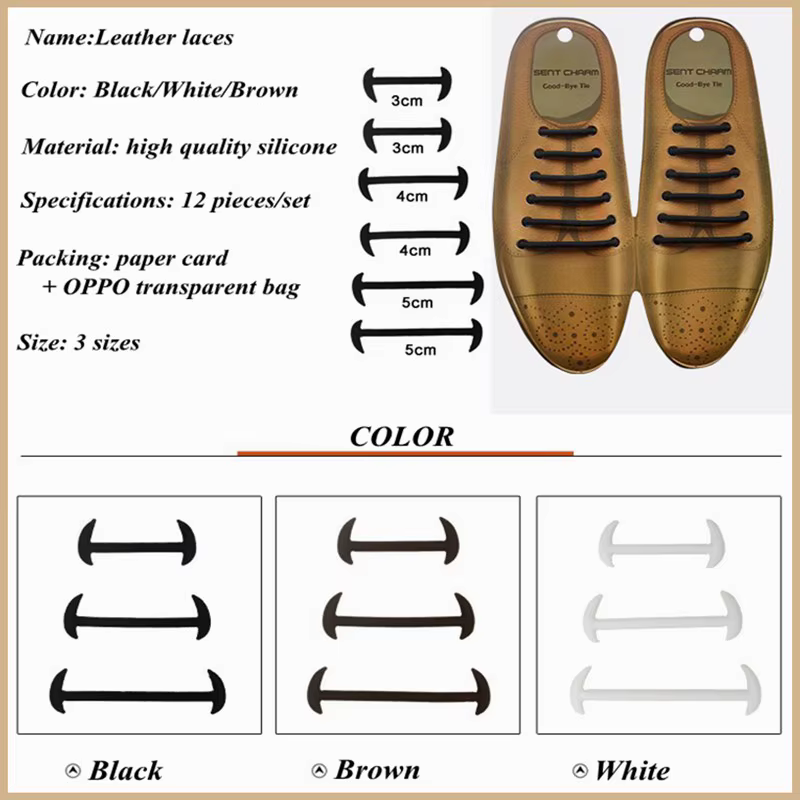 12 pièces lacets de chaussures extensibles sans cravate lacets en Silicone lacets élastiques baskets
