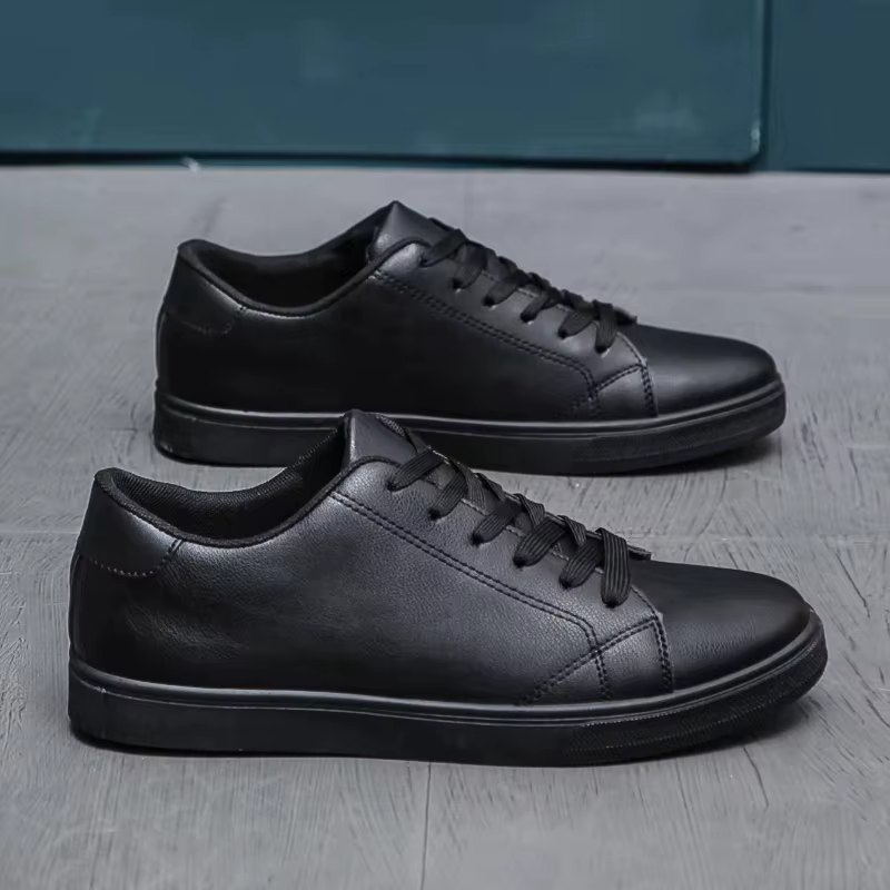 Baskets unisexes en cuir PU pour hommes, chaussures blanches décontractées, chaussures de rue cool,