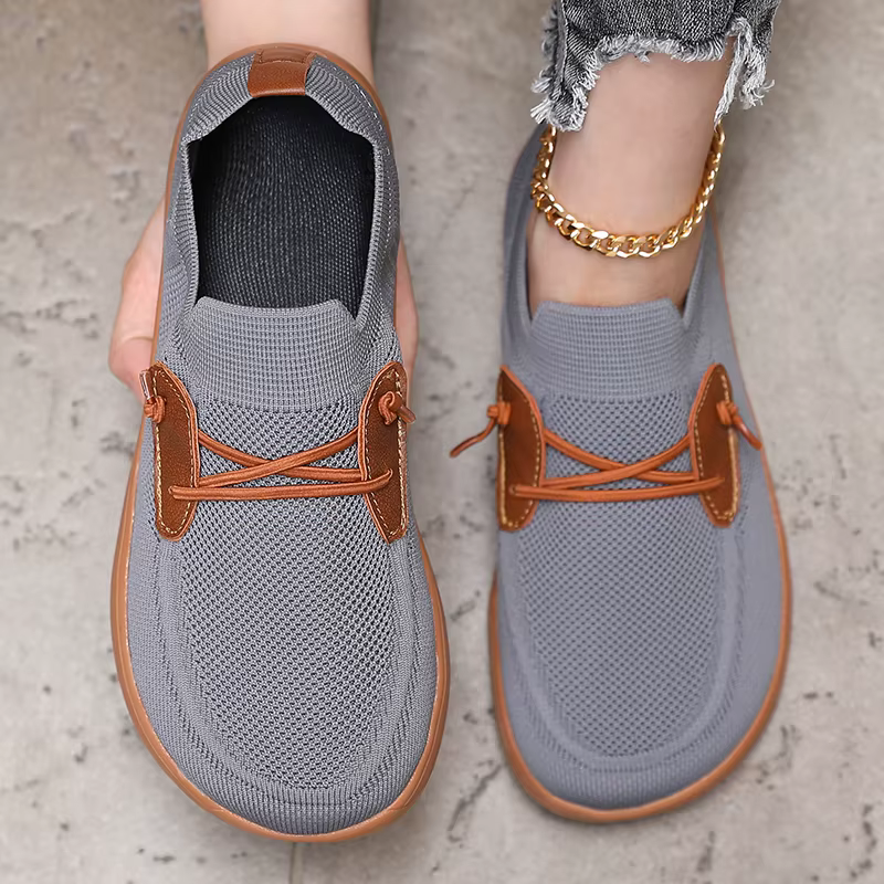 Baskets simples à pieds larges pour femmes, chaussures minimalistes en maille, confortables, zéro ch