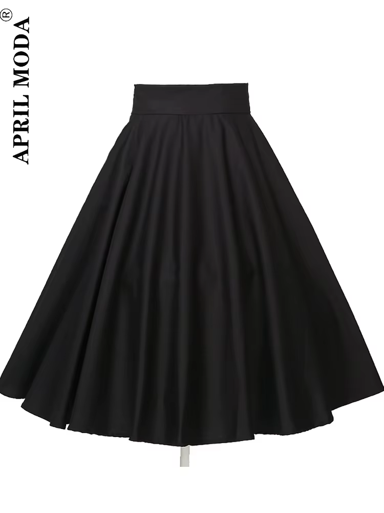 Jupes mi-longues en coton pour danse Rockabilly, vêtements de fête pour femmes, tenue de Club, cercl