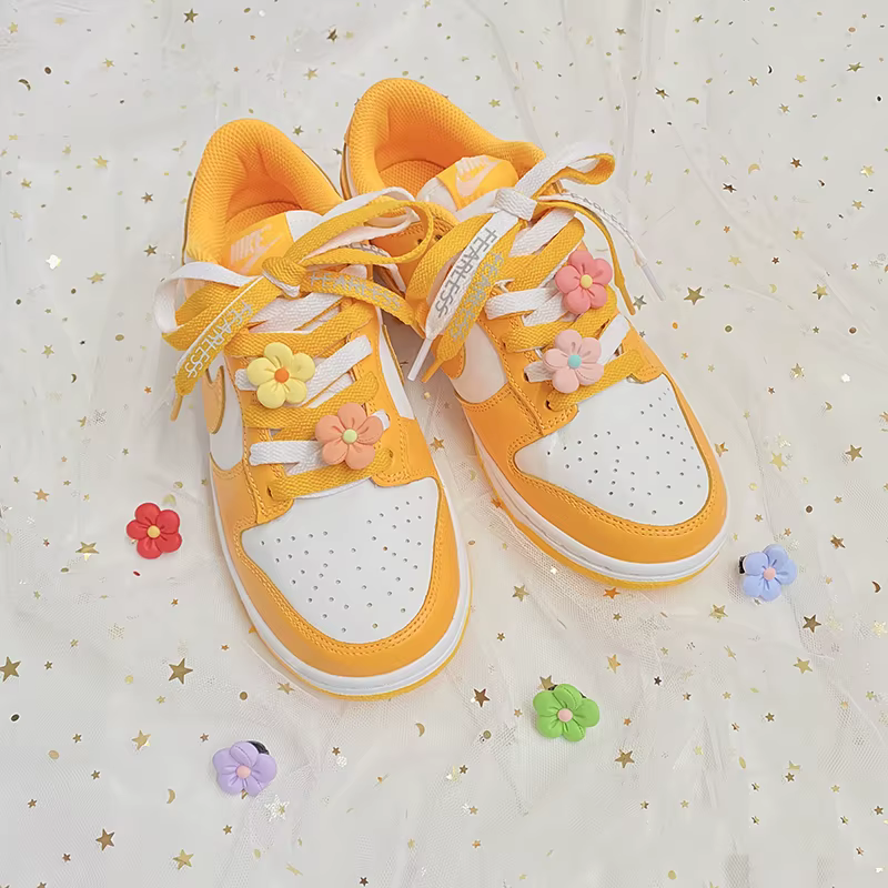 Mode 1 PC lacets pour chaussures décorations lacet fleurs boucle Clip Tennis basket-ball baskets acc