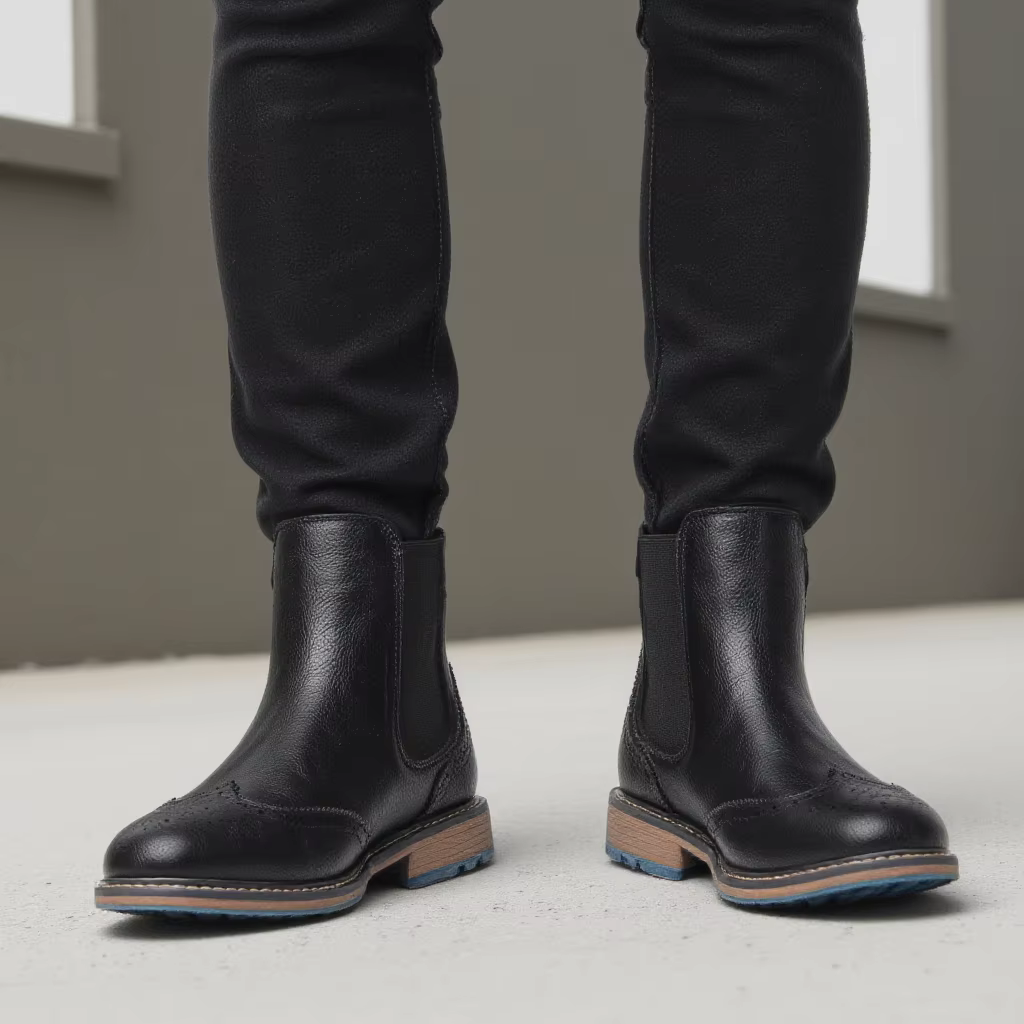 Taille 7-13 Brogue Chelsea hommes bottes bottes en cuir de Style américain classique
