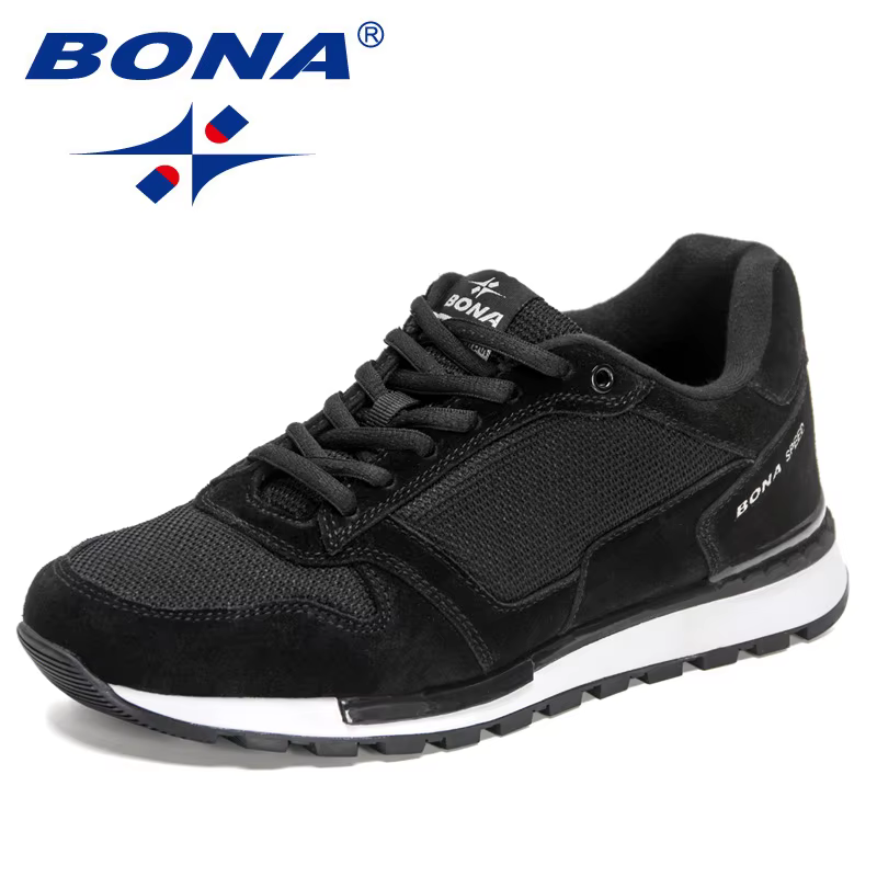 BONA-Chaussures de marche en daim pour hommes, baskets d'extérieur confortables, décontractées, de n