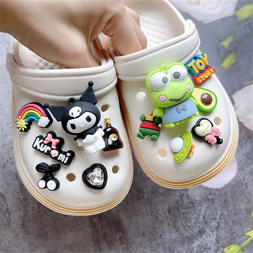MESUCA dessin animé 3D mignon Kuromi poupée breloque chaussures accessoires bricolage détachable enf