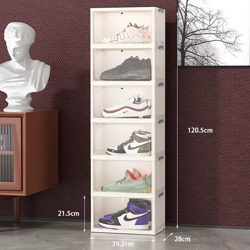 Encounaker-Organisateurs de Chaussures en Plastique Pliables, Boîtes de Rangement pour Baskets, Mult