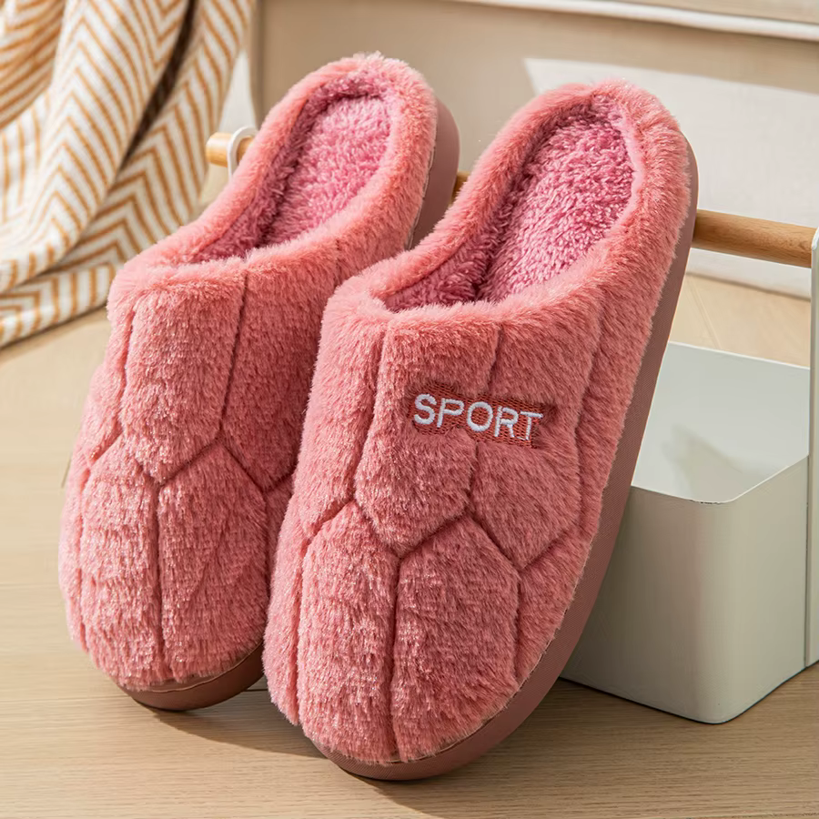 Pantoufles en coton pour femmes en automne et en hiver, pantoufles d'intérieur chaudes et antidérapa