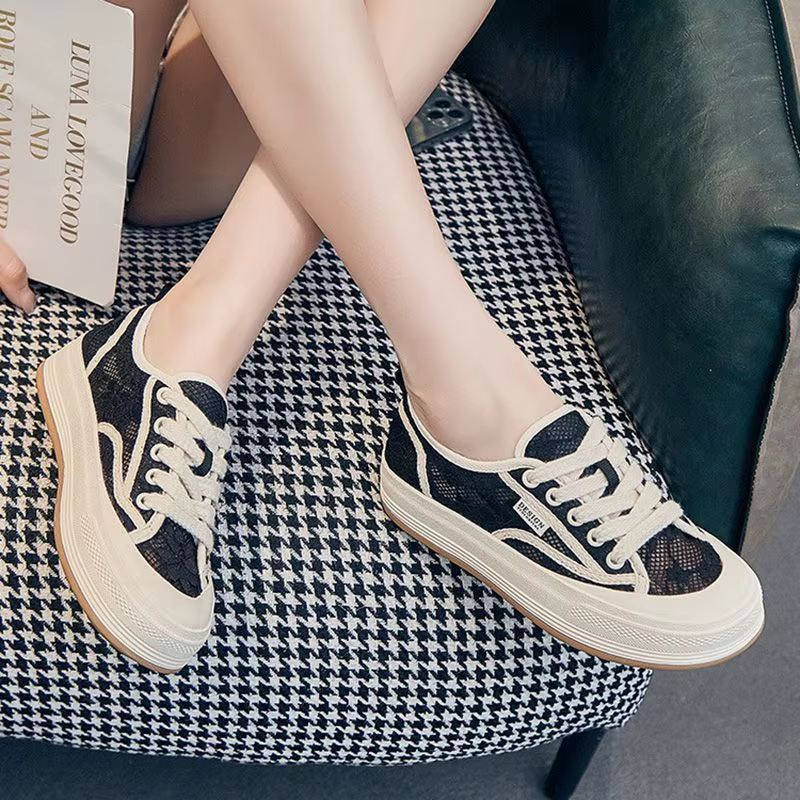 Chaussures de tennis en toile pour femmes, sans talon, chaussures basses, espadrilles plates, miroir