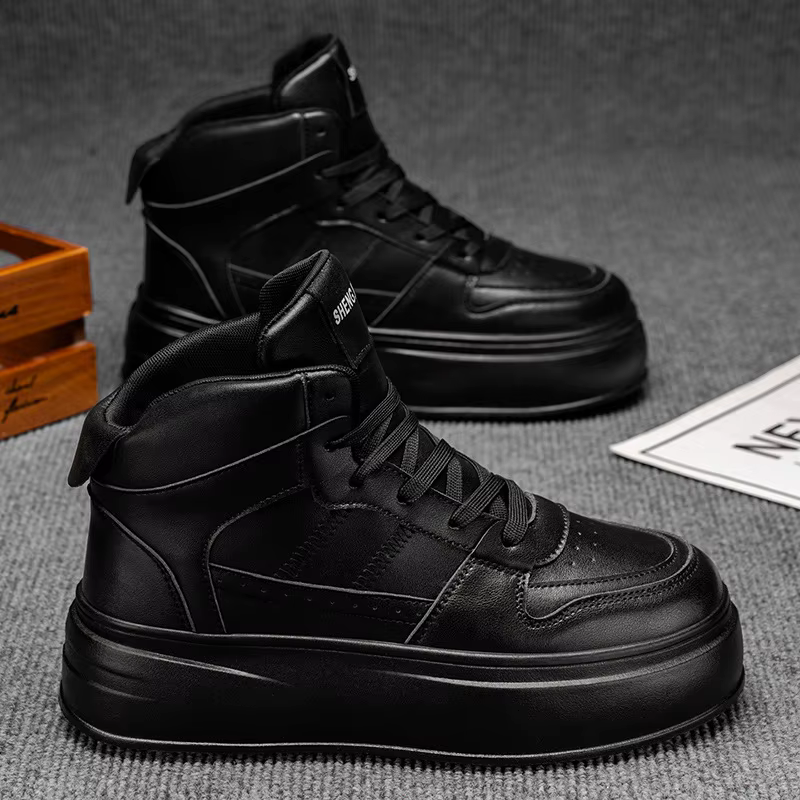 Chaussures décontractées sportives à talons épais pour femmes Style campus Rehaussement intérieur Lé