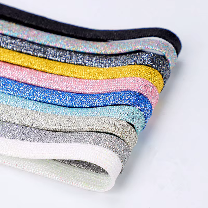 1 paire de lacets de chaussures à paillettes, lacets plats colorés pour chaussures de course athléti