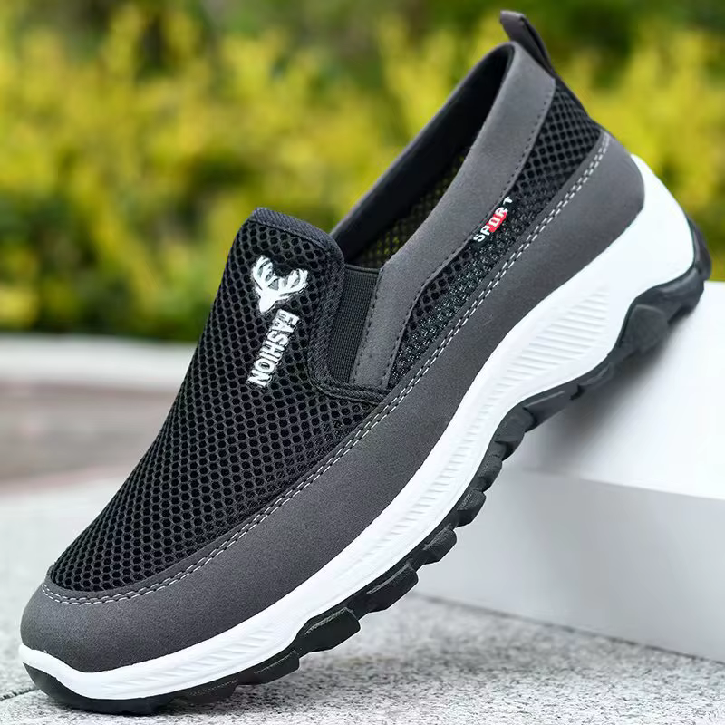 Hommes course randonnée baskets respirant orthopédique voyage tennis sans lacet confortable pour les