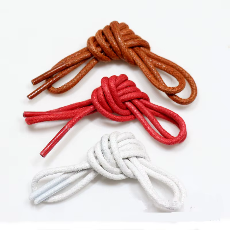 Lacets imperméables en cuir pour femmes et hommes, lacets de chaussures de forme ronde, corde Fine, 