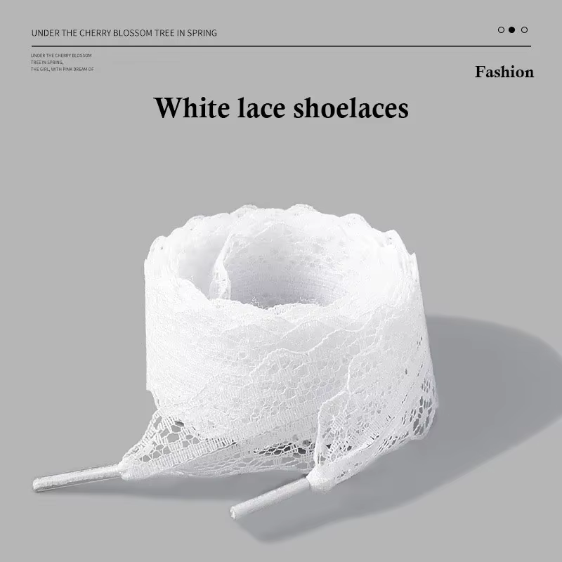 Lacets plats en dentelle de 2.9CM de largeur pour baskets, chaussures décontractées pour femmes, acc