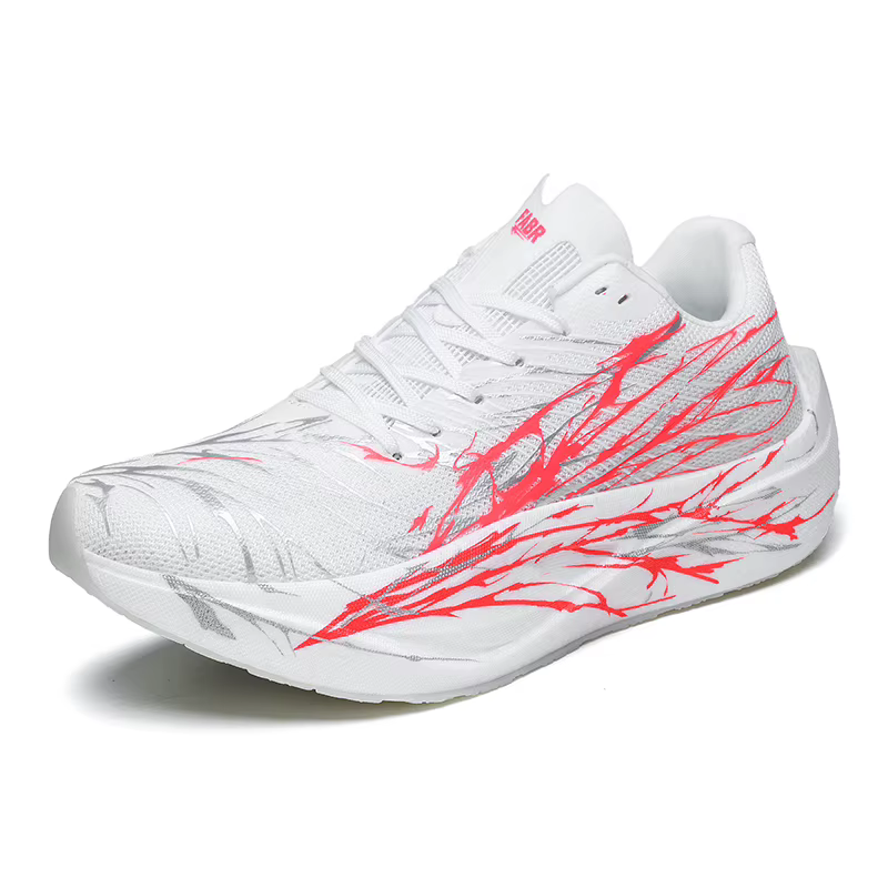 Chaussures de course pour hommes avec plaque en carbone, légères, respirantes, en mesh, semelle anti