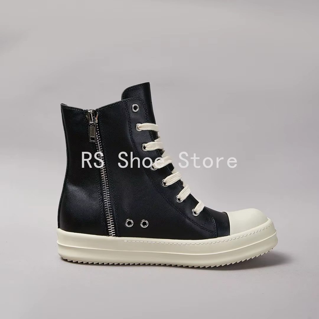 Ro Boot – chaussures montantes en cuir noir pour hommes et femmes, baskets classiques de styliste av