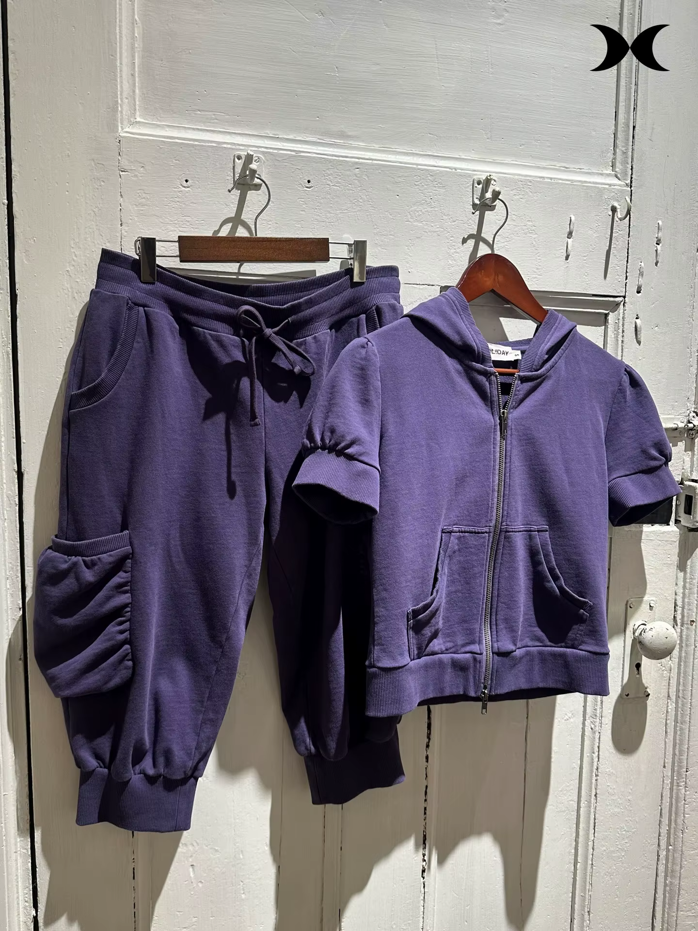 Ensemble de survêtement style streetwear américain pour femme : veste à capuche zippée à manches cou