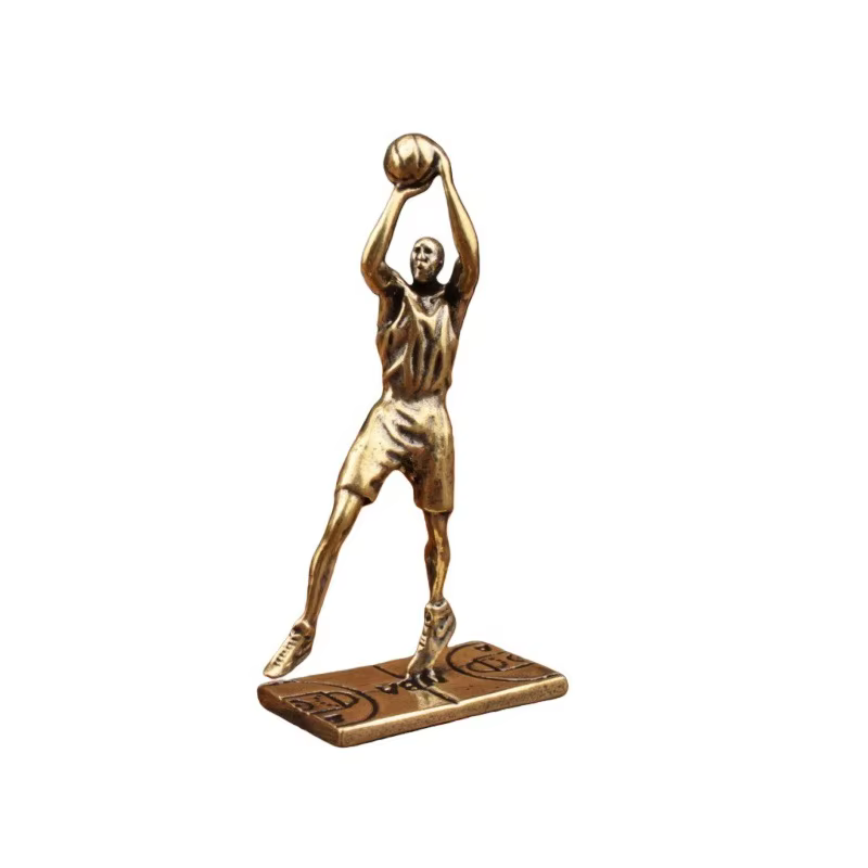 Figurines de superstar de basket-ball, personnage en laiton Vintage, petite Statue, ornements de bur