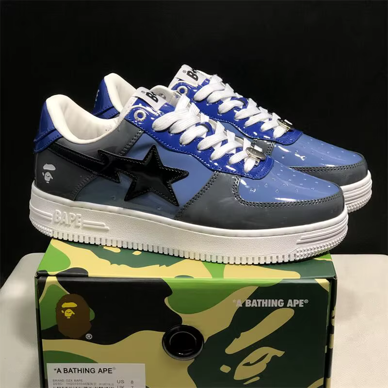 A BATHING APE Chaussures de sport basses pour hommes et femmes, baskets de sport unisexes Bapesta, c