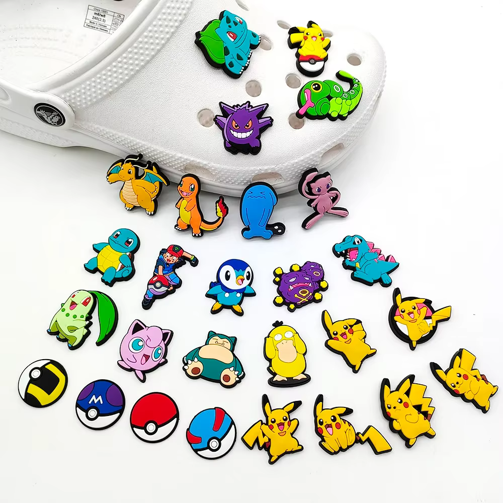MINISO 27 pièces Pokemon Pikachu chaussures breloques pour sabots sandales décoration PVC dessin ani