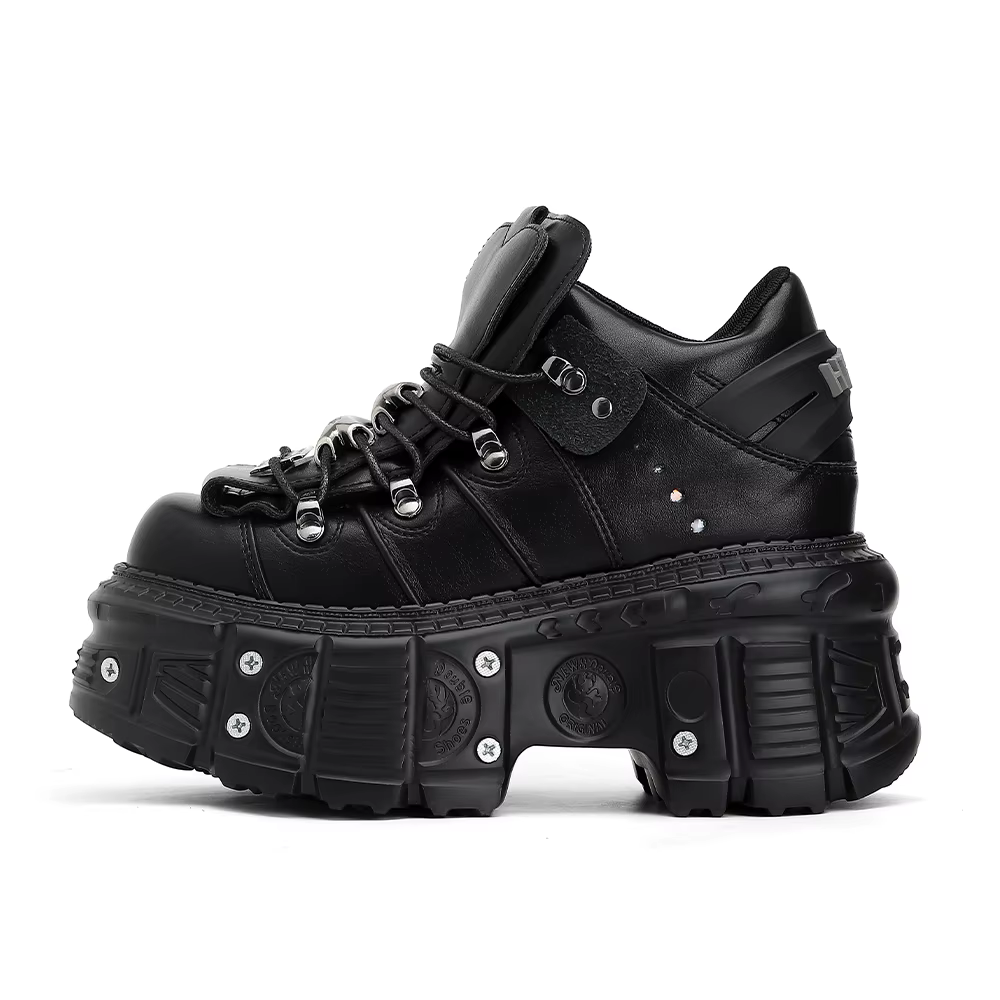 2026 nouveau Style Punk femmes chaussures à lacets talon hauteur 6CM plate-forme chaussures femme go