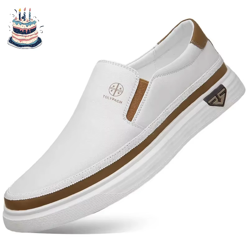 Nouvelles baskets décontractées en cuir véritable pour hommes 2025, mode printemps-été, chaussures b