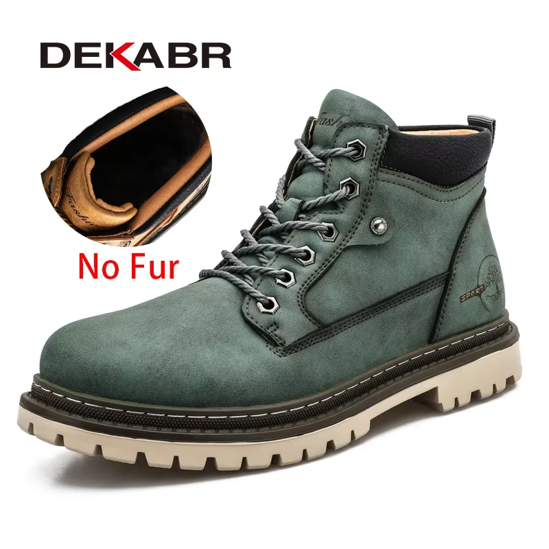DEKABR chaussures de travail décontractées pour hommes automne hiver fourrure chaude Plus bottes rét