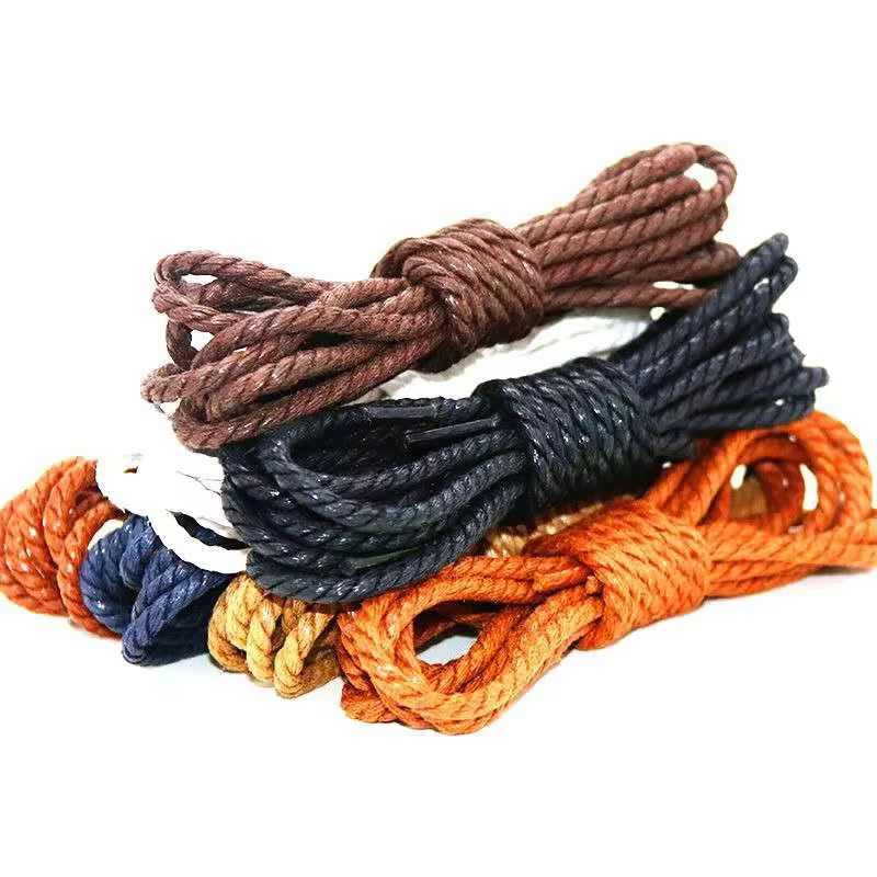 1 paire Shoelce lacets en cuir décontractés lacets ronds cirés chaussures Martin bottes chaussures d