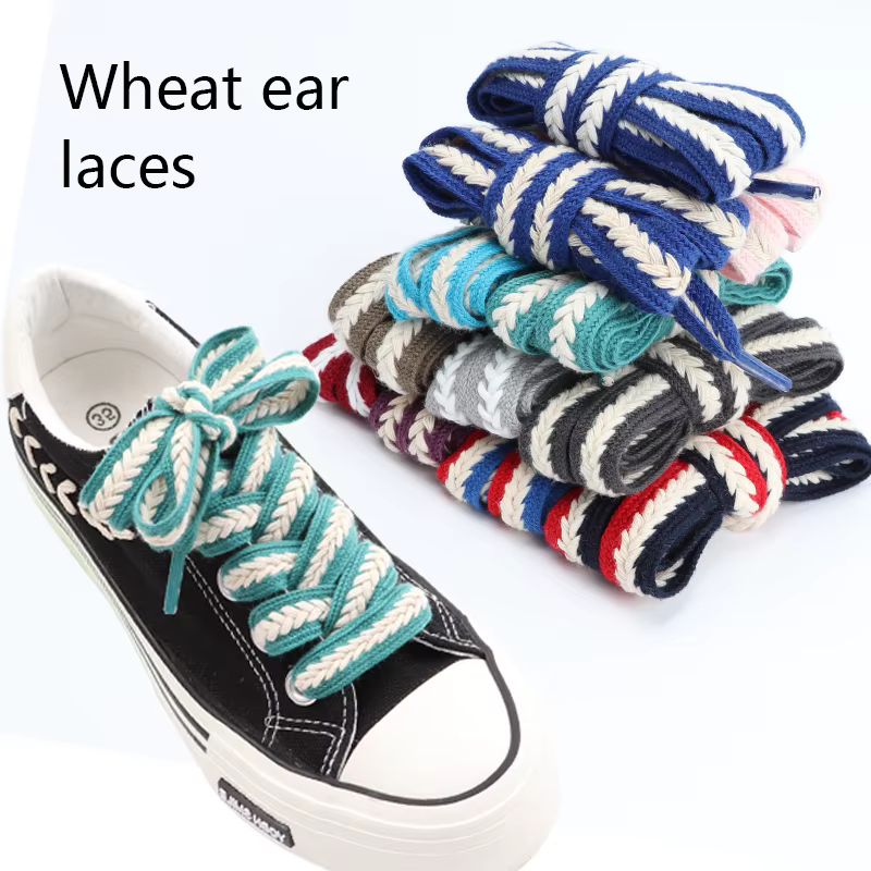 Lacets plats pour baskets lacets de chaussures Wide1.5cm lacet arc-en-ciel de luxe pour femmes homme