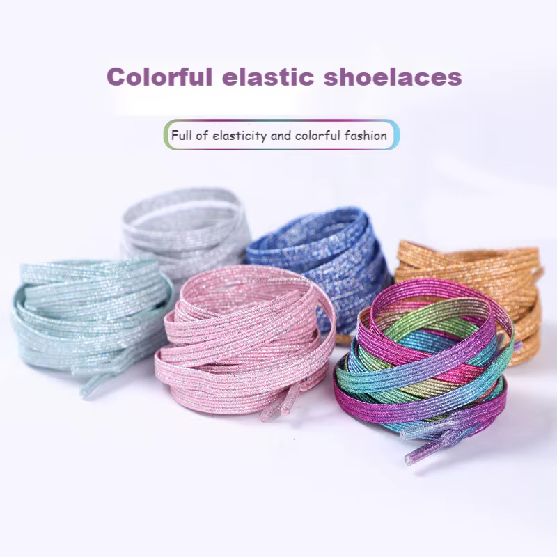 Lacets élastiques colorés sans nœuds, lacets plats rapides pour chaussures de sport pour enfants et