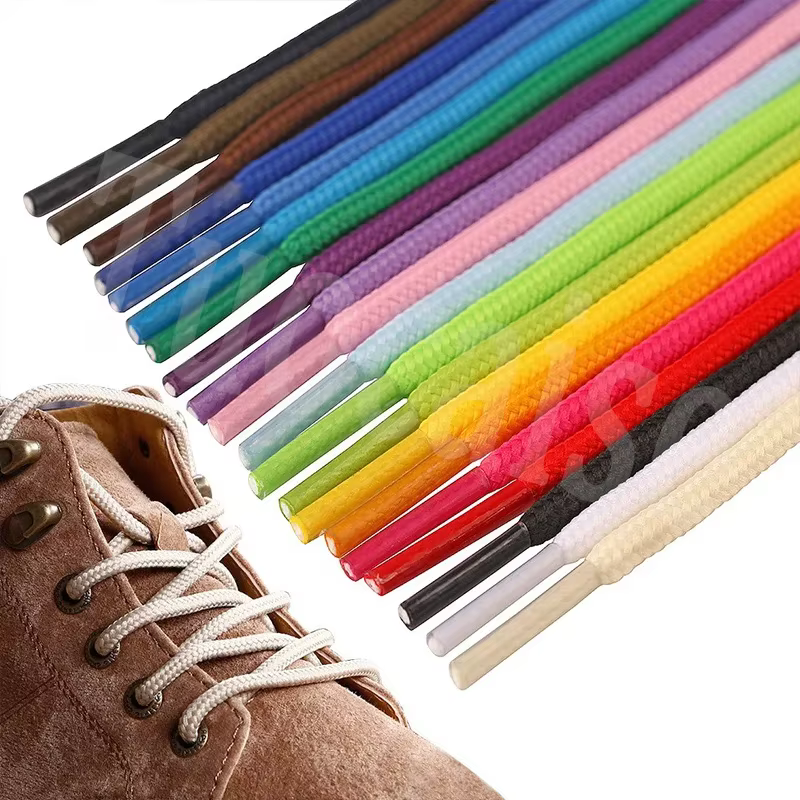 1 paire de lacets ronds classiques en polyester, lacets de chaussures durables, lacets de bottes, la