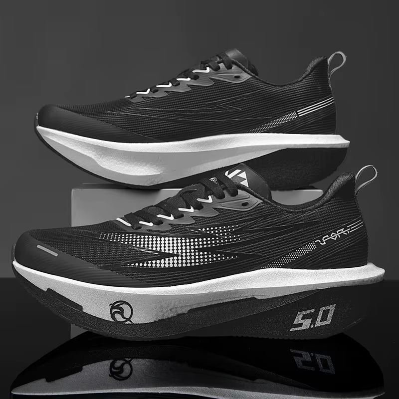 Chaussures de course pour hommes, semelle en carbone, spécialité marathon, respirantes, légères, con