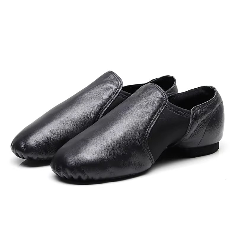 24-44 Coupons femmes sans lacet baskets en cuir véritable chaussure de danse pour hommes adultes enf