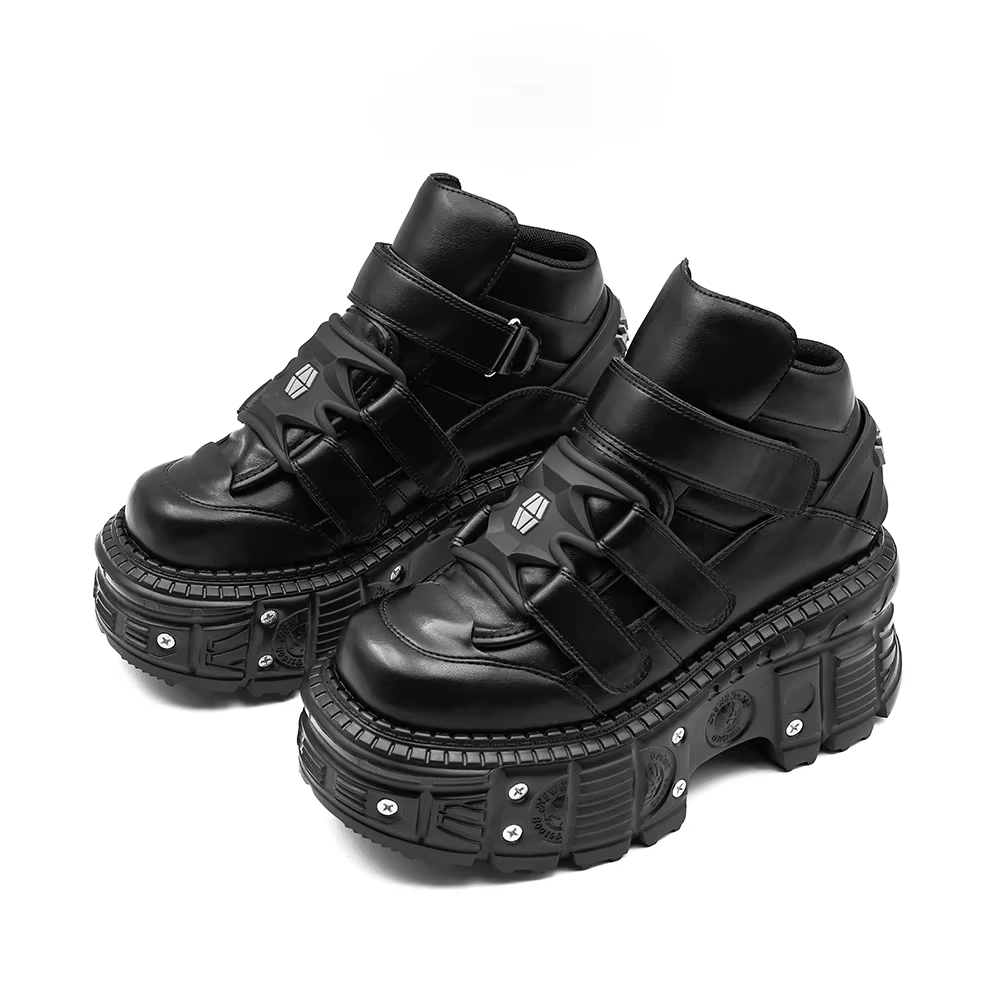 2026 nouveau Style Punk femmes chaussures gothique cheville Rock bottes à lacets talon hauteur 9CM p