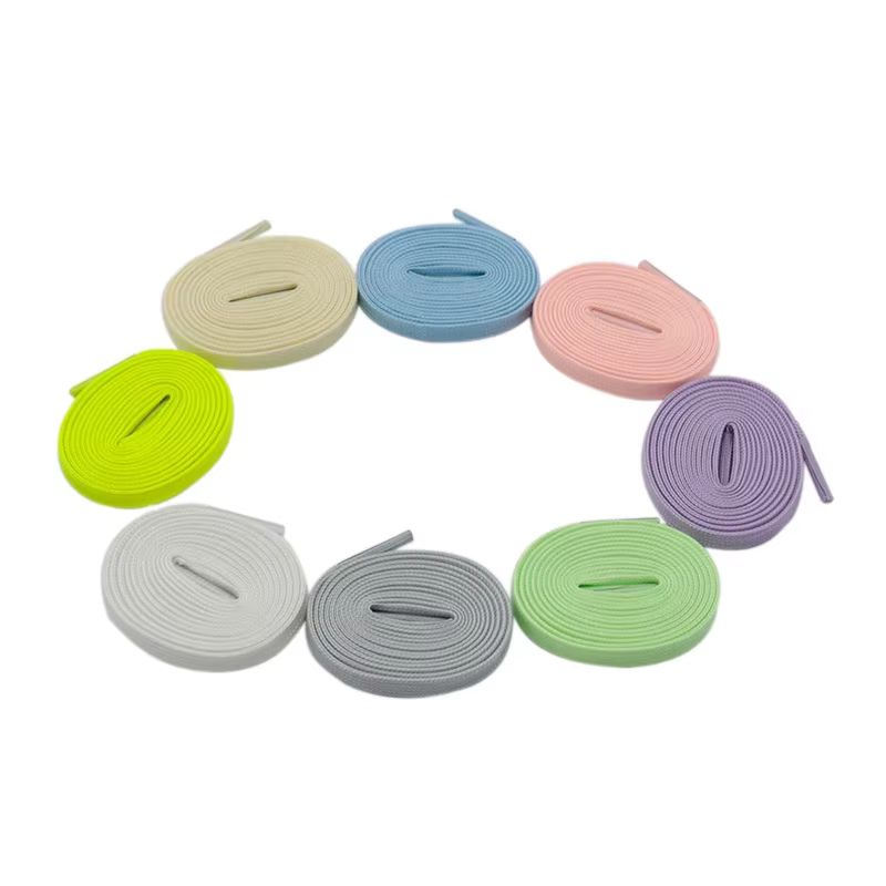 Coolstring-Lacets plats néon phosphorescents, 7mm, baskets blanches décontractées, style boîte de nu