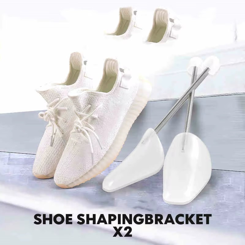 Ménage 1 paires d'arbres à chaussures en plastique pratiques longueur réglable arbres à chaussures c