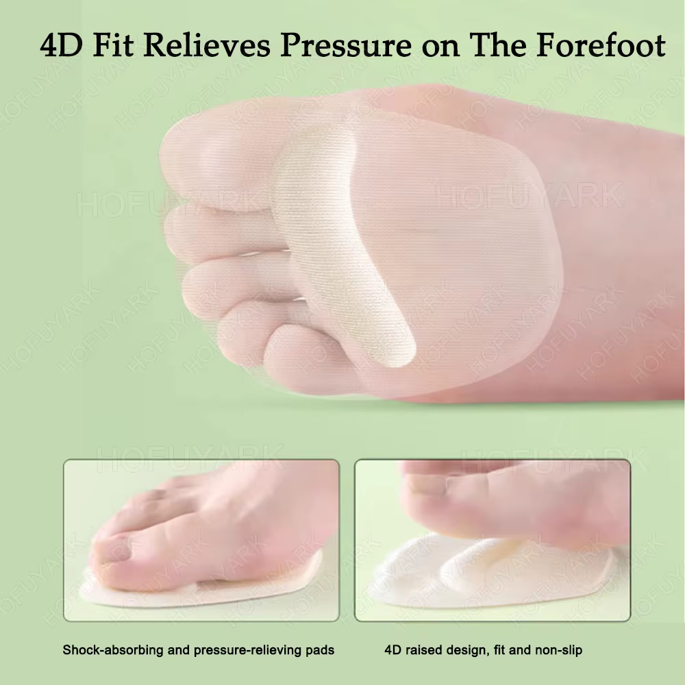 6 pièces Silicone Metatarsien Pieds Pads pour Chaussures Semelles Antidérapantes Gel Avant-pied Pads