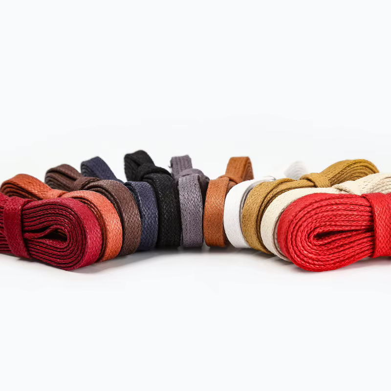 2022 nouveau plat ciré coton lacets de chaussures unisexe bottes baskets décontractées lacet cuir la